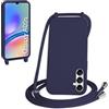 WenBaby Cover Compatible con Samsung Galaxy A05S 5G,Cellulare Girocollo Custodia con Cordino TPU Corda Silicone Case Bumper per Samsung Galaxy A05S 5G Custodia, Blu navy