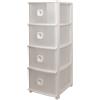 BELLI E FORTI - Cassettiera Pratika Slim Plus 4 cassetti Bianca - h80x37,5x28,5 cm