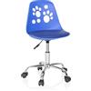 HJH Office 742005 sedia girevole per bambini FANCY I sedia girevole in pelle artificiale blu che cresce con te in un design vivace