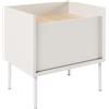 Selsey Comodino Camera da Letto Design Moderno Bianco/Rovere Lindberg 50cm Compatto con Anta Pannello Truciolare Laminato Gambe Metallo Made in Polonia Raffinatezza e Funzionalità