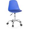 HJH Office 742017 sedia girevole per bambini e ragazzi FANCY II sedia girevole moderna in pelle artificiale blu regolabile in altezza
