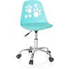 HJH Office 742003 sedia girevole per bambini FANCY I sedia girevole in ecopelle turchese che cresce con te in un design vivace