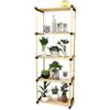 BAKAJI Scaffale Modulare Slim Scaffalatura Portaoggetti Mobiletto Multiuso con Mensole in Legno Naturale 5 Ripiani Arredamento Da Bagno Ingresso Casa Dimensione 28 x 49 x 127 cm