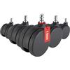 hjh OFFICE 619018 Set di 5 rotelle ROLO NO-NOISE Black 11mm x 75mm Rotelle per sedie girevoli per pavimenti in moquette