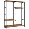 SONGMICS Guardaroba, Stand Appendiabiti, Armadio Aperto con Aste per Appendere, Ripiani Portaoggetti, Ganci Rimovibili, 118 x 40 x 181 cm, Marrone Vintage RGR025B01