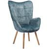 MEUBLE COSY Upholstered Armchair Lounge Chair with Armrests Fabric Relax Chair with High Backrest Wooden Legs for Living Room Bedroom, Blue
