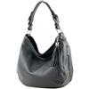modamoda de - T200 - borsa a tracolla/spalla in pelle ital, Colore:Nero