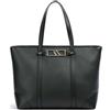 Armani Exchange Polly, Gold Logo Plate, Shoulder Strap, Shopping Bag Donna, Nero