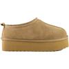 Colors of California Platform Suede Sheepskin Sabot Color Tan, Size 37 EU Tan 37