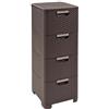 CURVER Libreria con 4 cassetti STILE marrone scuro