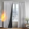 Deconovo Tende per Interni Oscuranti 100% con Retro Nero Completo, Tende Termiche Isolanti con Fettuccia per Camera da Letto e Soggiorno Moderne, 2 Pannelli, 140x245 cm, Grigio Perla