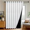 Deconovo Tende per Interni con Anelli, Oscuranti 100% con Retro Nero, Tende Termiche Isolanti Moderne per Camera da Letto e Soggiorno, 1 Pannelli, 300x220 cm, Grigio Perla