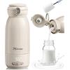 PUSABIYOU Scaldabiberon Portatile per Latte Materno, Formula o Acqua, Capacità 500 ml,3 minuti Rapido Riscaldamento e Controllo Preciso della Temperatura, con pennello