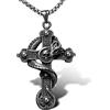 Bahamut - Collana da uomo con ciondolo a forma di drago e spada, in acciaio INOX, stile gotico vintage, con catenina, 25x2.2x2.2inch, Acciaio inossidabile, Nessuna pietra preziosa