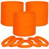 LVNRIDS Braccialetti in silicone 100 pezzi Arancione, 20.2 cm Braccialetti Elastici in Gomma per Feste Eventi Sportive, Riutilizzabile Braccialetto Colorati per Uomo Donna