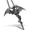 Bahamut - Collana da uomo con ciondolo a forma di drago e spada, in acciaio INOX, stile gotico vintage, con catenina, 25x2.2x2.2inch, Acciaio inossidabile, Non pietra preziosa