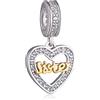 CHAWIN Ciondolo in argento Sterling 925 con incisione che recita "Best Friend", compatibile con bracciali e collane Pandora Sister gold