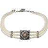Alpenflüstern Collana con perle tradizionali anabelle, elegante collana tradizionale bavarese, gioiello tradizionale bavarese, in filigrana, DHK316, Zinco, Perla