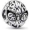 PANDORA Ciondolo in argento Sterling con maschera di Spider-Man della Marvel e smalto nero