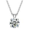 YIMERAIRE Collana con ciondolo in moissanite 1 ct, colore D, purezza VVS1, placcata in oro bianco 18 carati, da donna, collana in argento sterling 925, 2 CT