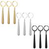 JewelryWe One Piece orecchini da uomo in acciaio inox Roronoa Zoro orecchini a cerchio Huggie orecchini clip on orecchini pendenti anime cosplay gioielli per gli amanti degli anime di Lorenor Zorro