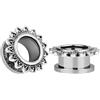 COOEAR Vite posteriore orecchio tunnel, acciaio inox blu cristallo spine piercing dilatatore orecchini., 0g(8mm), Acciaio inossidabile
