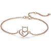 Belons Braccialetto da donna in argento Sterling 925, per ragazze e signore, motivo gatto