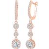 CONILOK Orecchini da Donna con Zircone a Barretta,Orecchini Pendenti in Argento 925 Ipoallergenici,Orecchini con Ciondolo Zircone Scintillante,Gioielli di Moda per Lei Fidanzata Mamma Moglie Oro Rosa