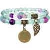 Farfume Braccialetti Chakra da donna - Bracciale con cristalli di pietre curative per donna Bracciale con pietre preziose naturali - Un set di braccialetti con doppia perla