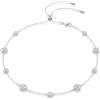 Swarovski Una Angelic Collana, Gioiello con Cristalli, Pietre Preziose a Taglio Round, Motivo Double Face, Chiusura a Scorrimento, Placcatura in Tonalità Rodio, 30-44 cm, 0,6 x 0,8 cm
