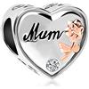 ZakiaHo Ciondoli a forma di cuore con scritta in inglese Sister Wife I Love You, per braccialetti da donna, regalo di compleanno, compatibili con braccialetti Pandora, Rame, Nessuna pietra preziosa