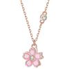 Belons Collana da donna Sakura in argento sterling 925 con zirconia cubica smaltata, ciondolo fiore ciliegio, per ragazze e bambine