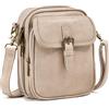 Yarnic Borse a tracolla da donna, borsa in pelle con scomparti per carte, piccola borsa a tracolla, borsa messenger per uso quotidiano, Beige e grigio.