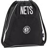Franco Cosimo Panini NBA, Brooklyn Nets - Zaino Scuola Coulisse, Sacca sportiva Unisex per Bambini e Ragazzi con Spallacci Anti-Soffocamento con Tasca con Chiusura ZIP, Colore Nero - Ufficiale NBA