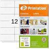 Printation 1200 Etichette adesive (105x48mm=A6) stampabili - Printation | 100 fogli A4 con 2x6=12 etichette autoadesive, etichette per indirizzi, adesivi per spedizioni - per stampanti laser e inkjet