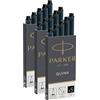Parker Quink - Cartucce di ricarica per penna stilografica, cartucce lunghe, confezione da 15 pezzi, inchiostro nero