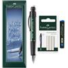 Faber-Castell Grip Plus - Portamine + 12 mine HB da 0,7 mm + Gomme di ricambio in busta (Verde)