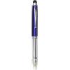 SENRISE Penna a sfera con torcia LED, 3 in 1: penna, pennino capacitivo e luce LED, con ricarica e pile, per scrittura notturna, confezione da 1, blu