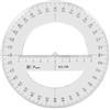 tooloflife Goniometro a cerchio completo a 360°, 15 cm, in plastica, strumenti di misurazione matematica, goniometro rotondo, righello con angolo intermedio