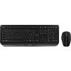 CHERRY GENTIX DESKTOP, Set di Tastiera e Mouse Senza Fili, Layout per la Francia (AZERTY), Radio a 2,4 GHz, Palm Rest Integrato, Mouse Simmetrico, Nero
