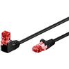 Goobay 51517 Cavo patch CAT 6, spina 90 gradi, cavo di rete, Ethernet, Playstation, Xbox, cavo LAN, DSL, U/UTP, RJ45, nero, 3 metri