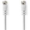 NEDIS Cavo satellitare e antenna | spina F | spina F | nichelato | 75 Ohm | doppia schermatura | 1,50 m | rotondo | PVC | bianco | etichetta