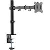 LogiLink BP0097 - Supporto da scrivania in alluminio per monitor da 17-32 pollici (LCD, LED, OLED,…), 360°, lunghezza braccio 454 mm
