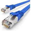 1aTTack.de Cavo di rete piatto Cat.7 Gigabit Ethernet Lan (RJ45), 10Gbit/s, compatibile con Cat.5 -Cat.5e - Cat.6 Blu / 1 pz 5 m
