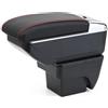 YJYWZH Braccioli Compatibile Seat Arona Braccioli Bracciolo Doppio Strato Centrale Console Vano con Portabicchierii Nero