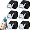Yegookay Ragno Moto 6 Pcs 25mm x 1m Fettuccia Cinghie di Tensione con Cricchetto Carico Cinghia di Ancoraggio Cinghie di Tensione con Fibbia Adatto per Moto Auto Portabiciclette Trazione: 250kg / Pezzo (Nero)