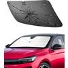 SHAOHAO Compatibile con Opel Corsa Corsa-e Corsa F 2020-2026 Parasole per auto Parasole per parabrezza Facile da riporre Maniglia con cordino Protezione UV Accessori parasole