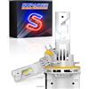 SUPAREE Lampadine LED H15 Per Auto H15 LED Lampadina Auto Lampadina h15 LED Canbus 6500K 12000LM 50W Bianco con Ventola Dimensione 1:1 Plug and Play (2 Pezzi)