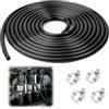 TXXATX 4m Tubo Silicone ID 4mm OD 8mm Tubo Vuoto In Silicone con 4 Pezzi Stringitubo Acciaio Inossidabile 304 per Motori Automobilistici Sistemi Turbo Pompe e Turbine di Ingresso