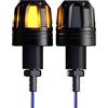 Riloer 2pcs 12V LED Motociclo Indicatori di Direzione Lampeggianti, Alto Luminoso Manubrio Fine Maniglia Spina Luci Bici Grip Bar Spina Strobo di Segnalazione Laterale